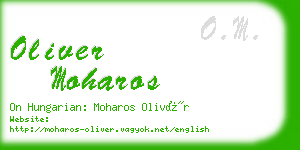 oliver moharos business card